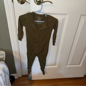 Magnetic Me Olive Green Baby Footed One-Piece
